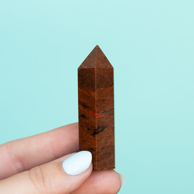 Natural Mahogany Obsidian Crystal Tower