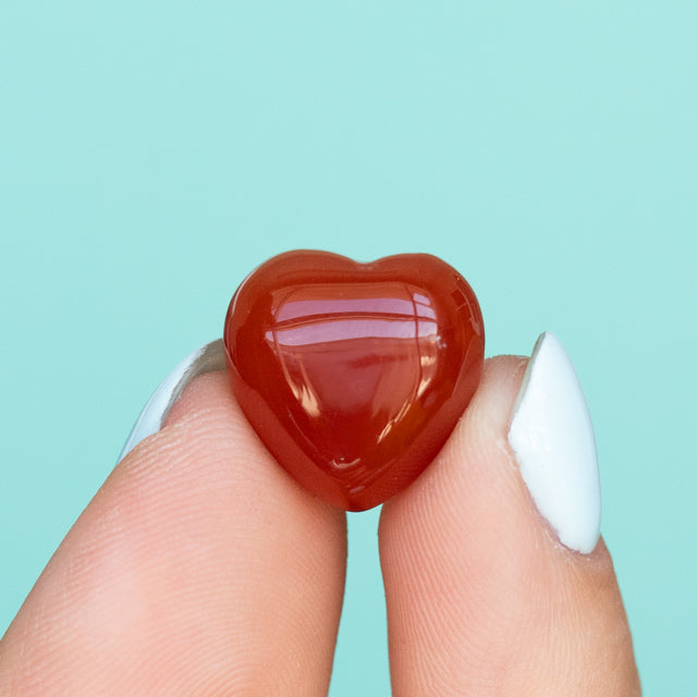 Red Agate Quartz Puffy Hearts