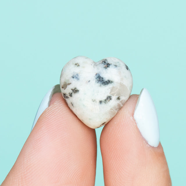 Mini Kiwi Jasper Puffy Hearts