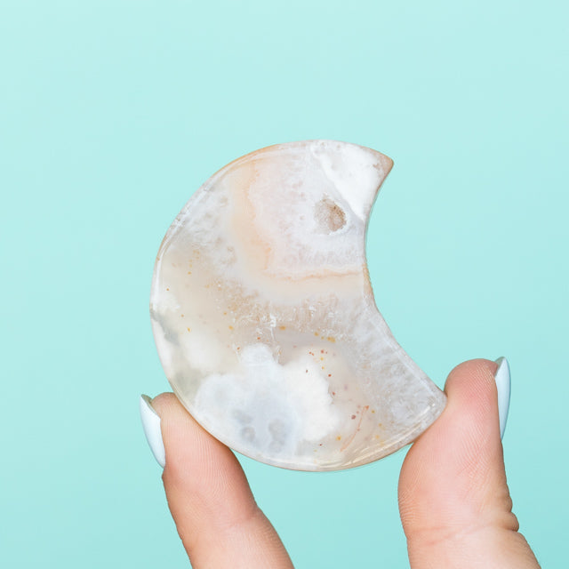Cherry Agate Crescent Moon Crystal