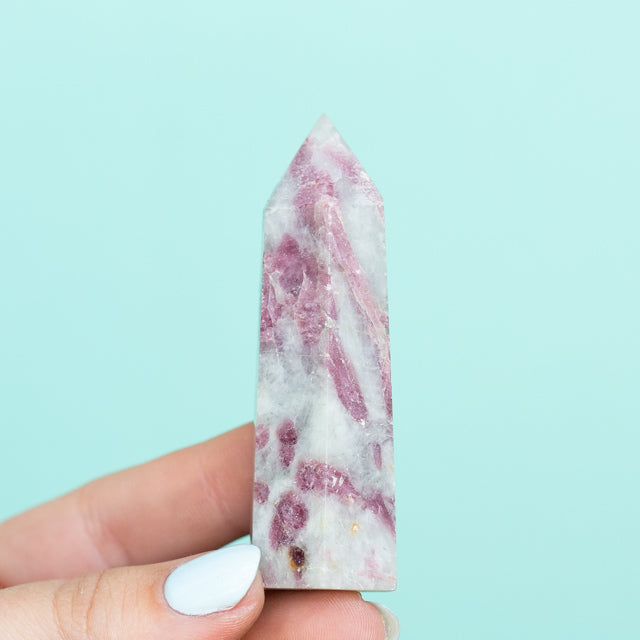 Natural Pink Tourmaline Crystal Tower