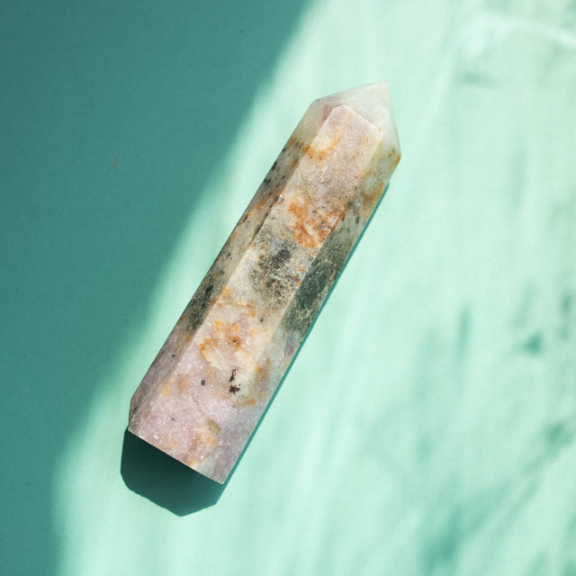 Natural Pink Tourmaline Crystal Tower