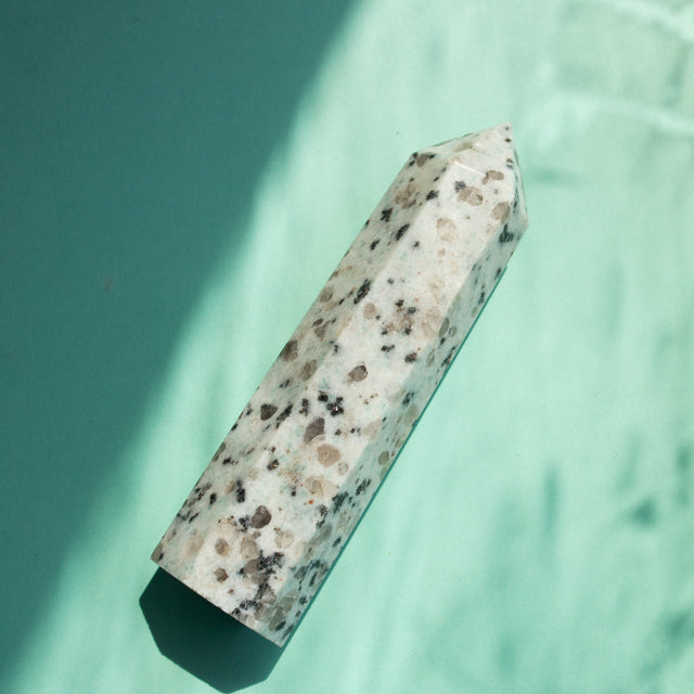Natural Kiwi Jasper Crystal Tower