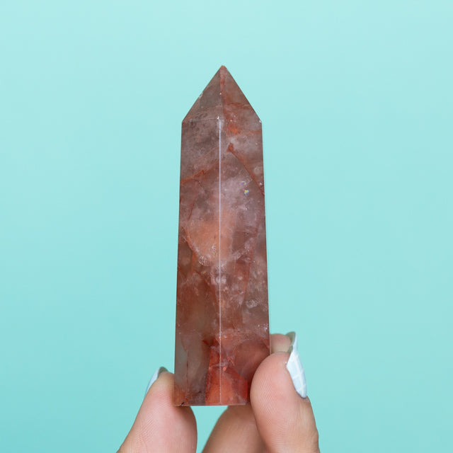 Natural Red Flower Quartz Tower