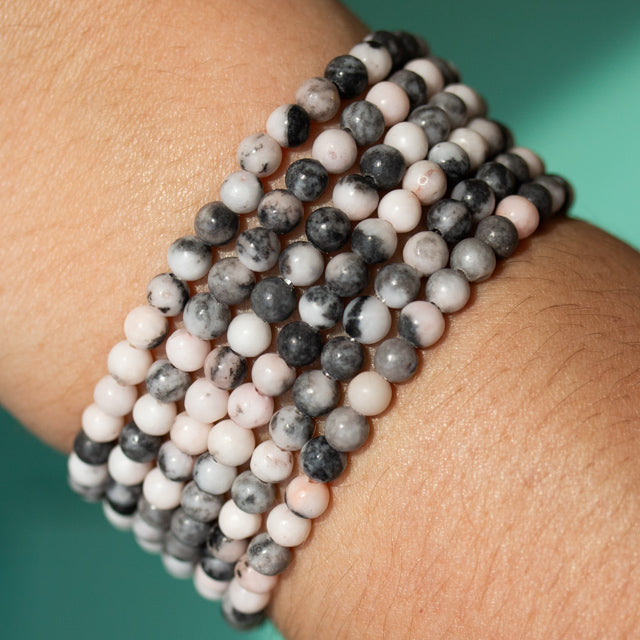 Pink Zebra Jasper Gemstone Bracelet