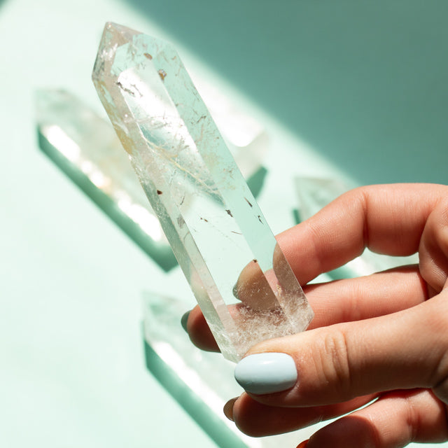 Natural Clear Quartz Crystal Tower