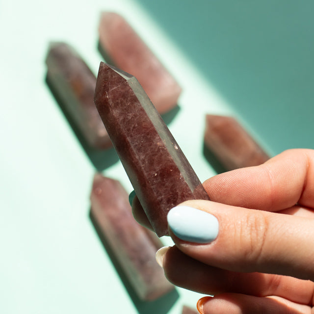 Natural Strawberry Quartz Crystal Tower