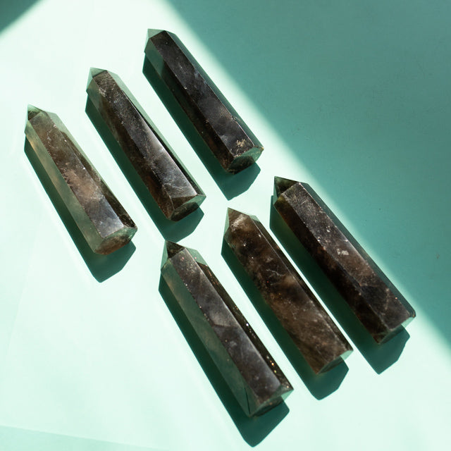 Natural Smoky Quartz Crystal Tower