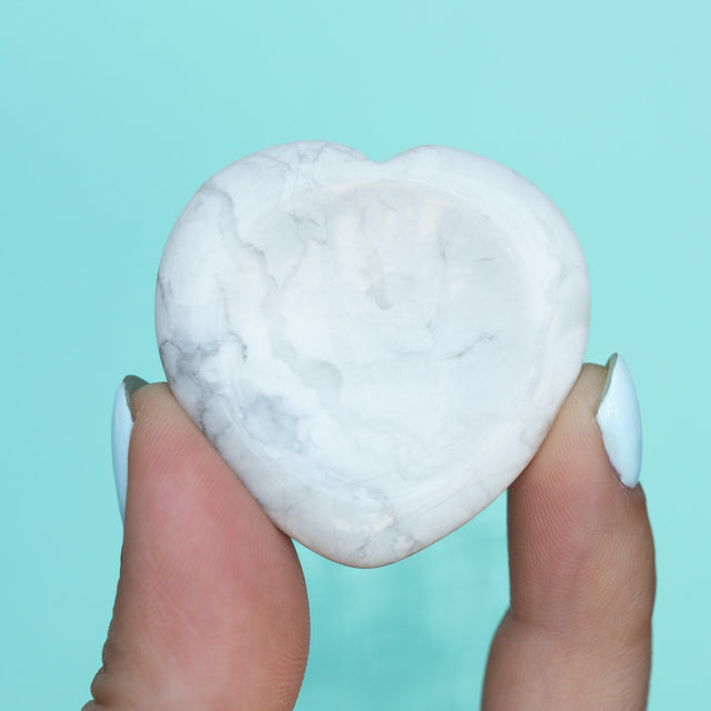 White Howlite Heart Shaped Worry Stone
