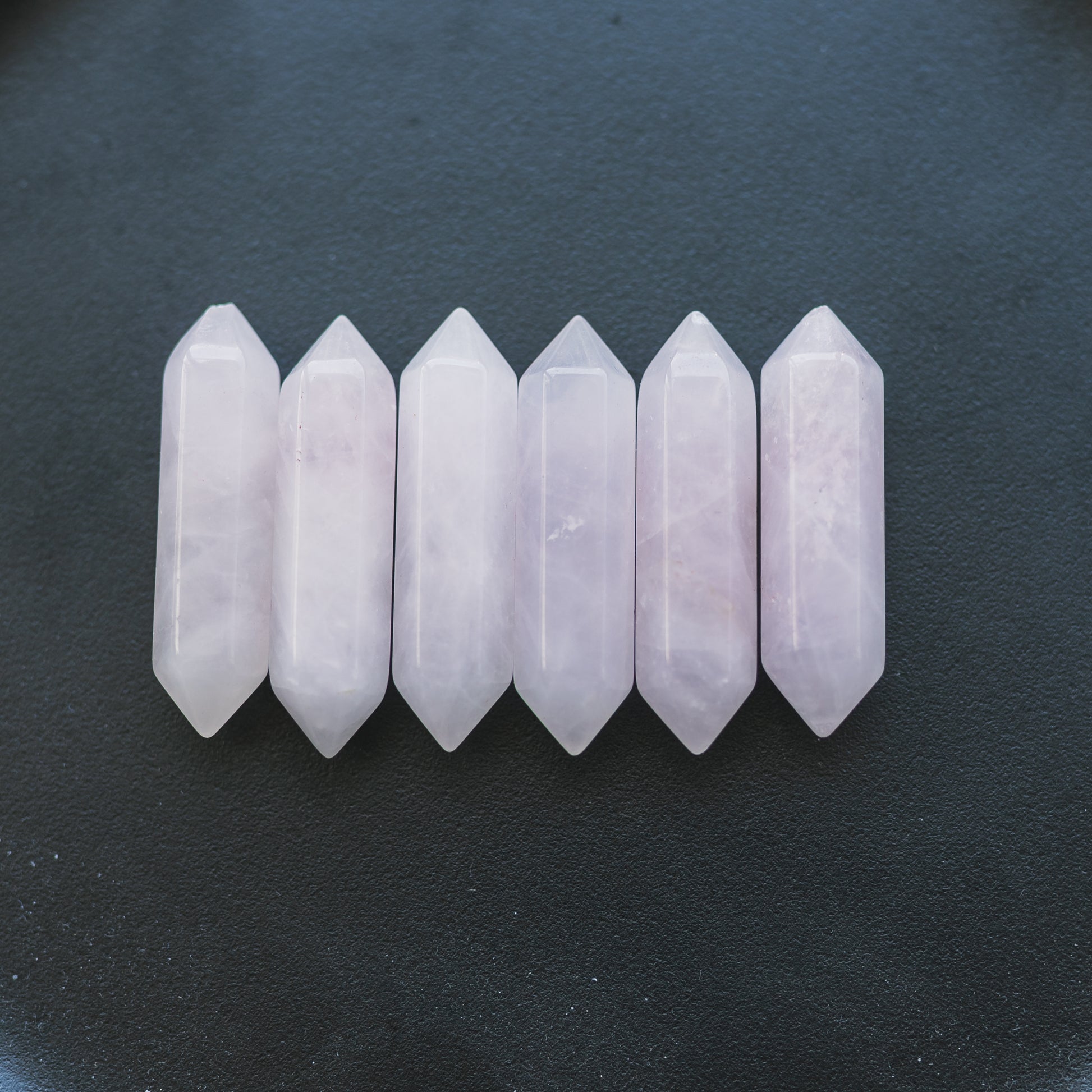 Rose Quartz Double Pointed Hexagonal Column