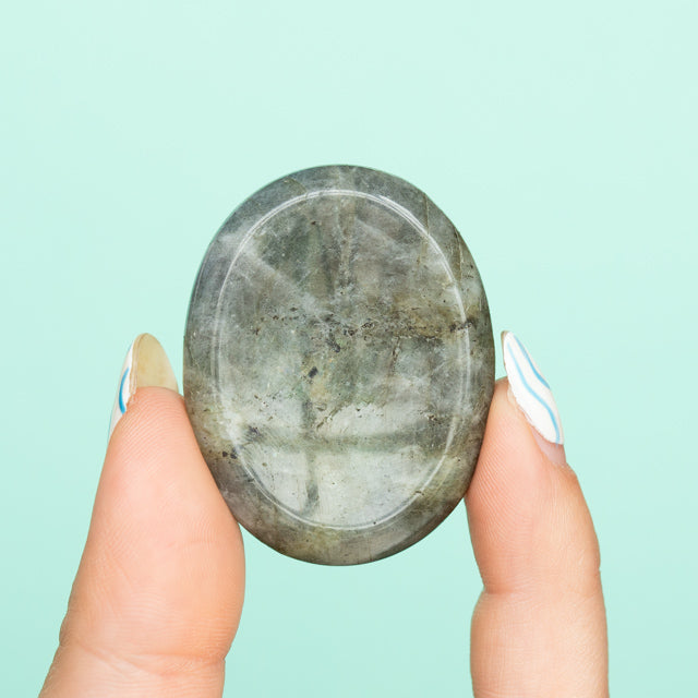 Natural Gray Moonstone Worry Stone