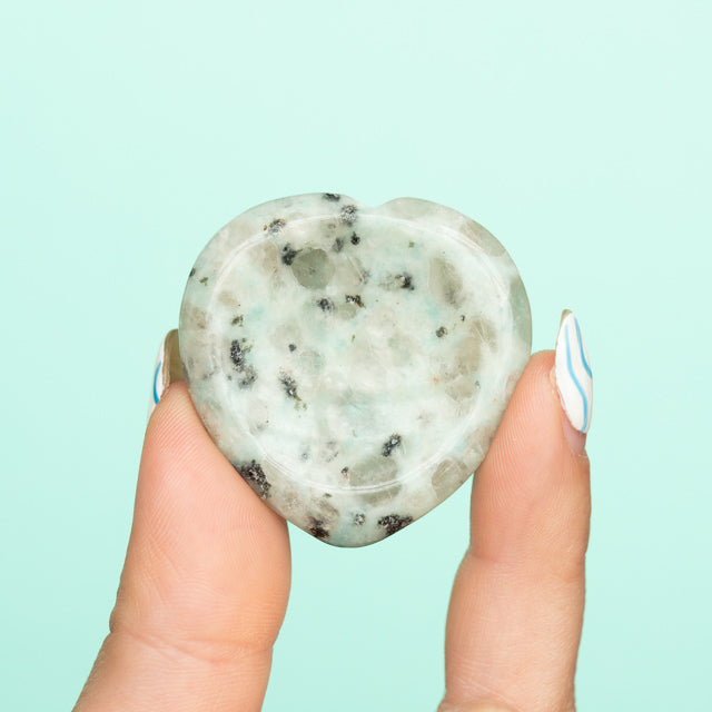 Kiwi Jasper Heart Shaped Worry Stone