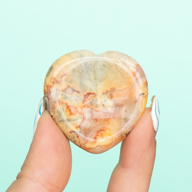 Crazy Agate Heart Shaped Worry Stone