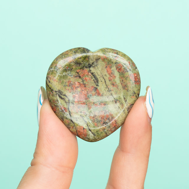 Unakite Heart Shaped Worry Stone