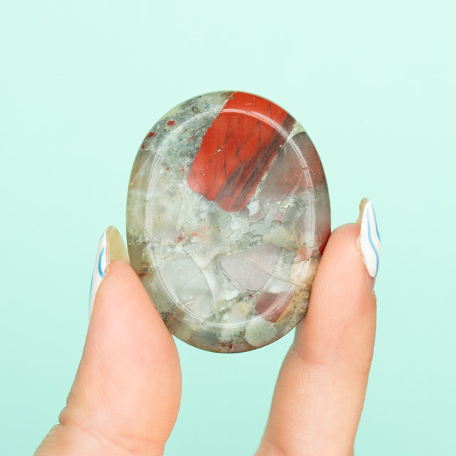 Natural Africa Bloodstone Worry Stone